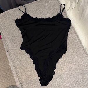 Elegant Black Lace Bodysuit